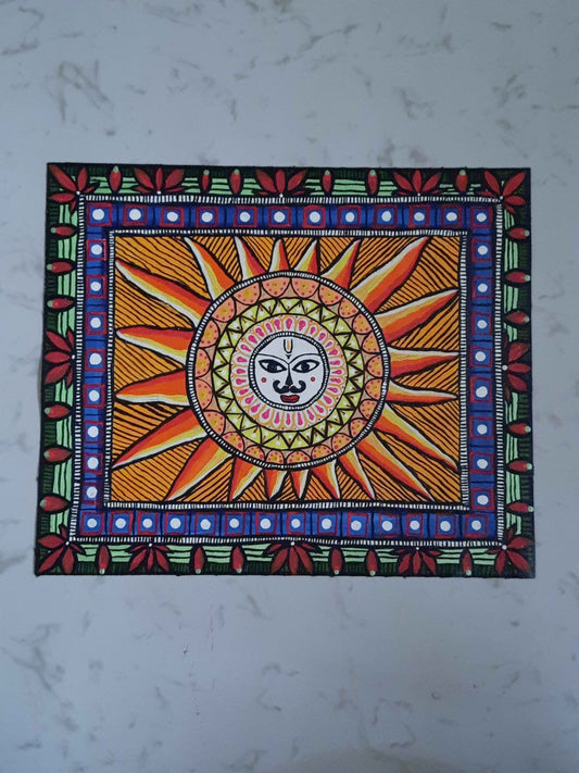 https://www.amrutaartpositivityforyou.com/products/sun-and-moon-madhubani-painting-handmade-canvas-painting